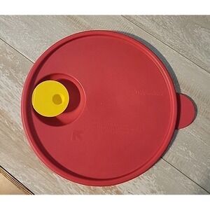 Tupperware Red Microwave Bowl Vented Replacement Lid Size 2 Number 2649B-4